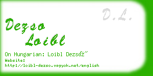 dezso loibl business card